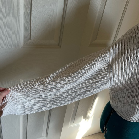 Divided White Knit Boxy Cardigan Sweater - Picture 4 of 7